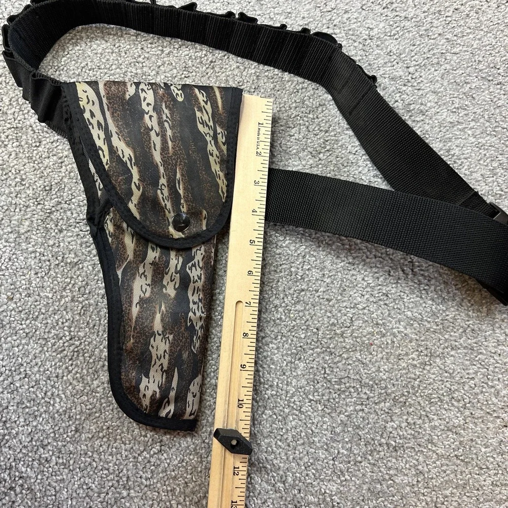 Allen Camo Nylon Belt Holster Brown Hunting Handgun Pistol Field‎ OWB Ammo Loops